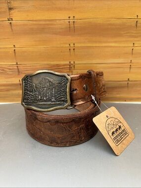 Vintage Leather Belt w/Yosemite Buckle